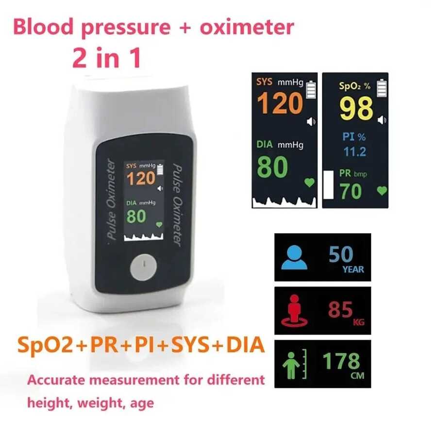 🚀Discount 50% OFF🚀2-in-1 Blood Oxygen & Blood Pressure Monitor